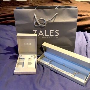 Matching earrings and bracelet set from Zales